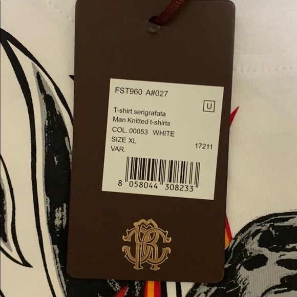 Roberto Cavalli white Tiger Flame graphic shirt XL - Picture 7 of 7